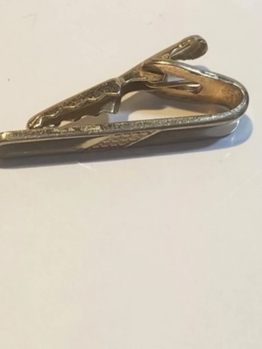 Vintage SHIELDS Gold Tone Tie Clip Clasp Bar
